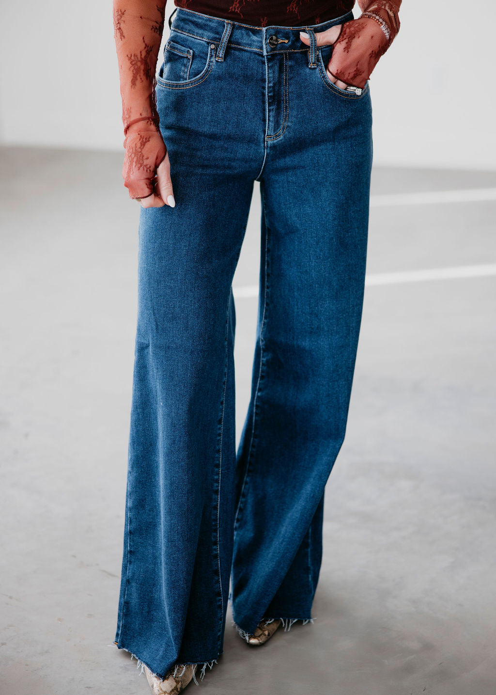 image of Glinda Risen Wide Leg Jean